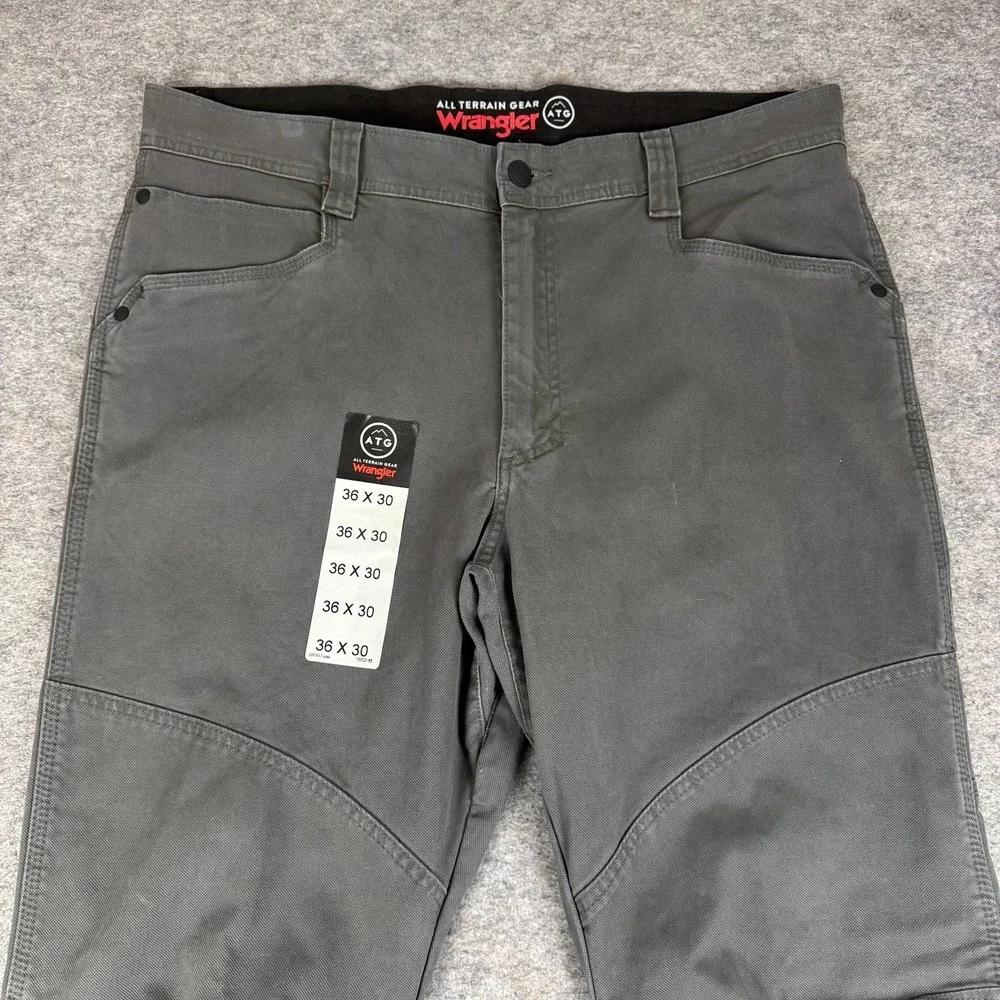 Wrangler ATG Jackson Utility Pants Cotton Stretch Pockets Gray Mens 36x30